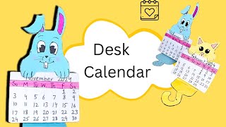 Diy calendar 2024  Cute Calendar making at home  Desk Calendar [upl. by Sedberry]