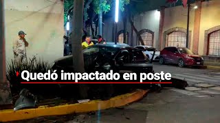 IMPACTANTE Accidente en Tlalpan Uno de los autos se impactó contra poste sobrevivieron de milagro [upl. by Ahsaf]