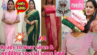 Meesho wedding special haulmeesho jwellery haulmyntra designer saree haul from 150Rs [upl. by Emylee71]