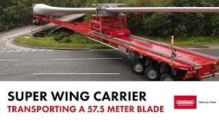 Nooteboom Super Wing Carrier  Transporting a 575 blade  by McFadyens [upl. by Suneya]