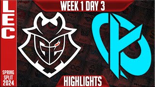 G2 vs KC Highlights  LEC Spring 2024 W1D3  G2 Esports vs Karmine Corp [upl. by Dobson109]