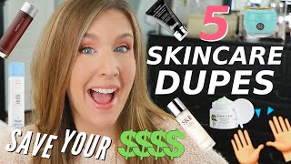 5 INCREDIBLE SKINCARE DUPES For High End Products [upl. by Sarajane]