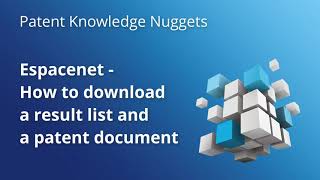 Espacenet – How to download a result list and a patent document [upl. by Eppillihp639]