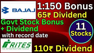 11 Bonus Or Dividend Declared by govt stock • 110rs Dividend • 1150 Bonus • Bajaj share news [upl. by Naryb996]