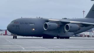 US Air Force C 17 Transportflugzeuge Linz Hörsching 9Jänner2022 1 [upl. by Eseilenna]