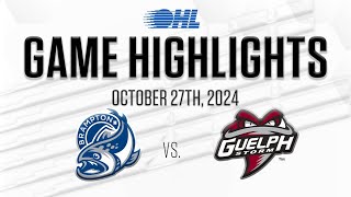 OHL Highlights Brampton Steelheads  Guelph Storm Oct 27 2024 [upl. by Ykciv]