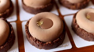 Crunchy amp Creamy Chocolate Tart – Easy Recipe 초콜릿 타르트 만들기 – 바삭함과 부드러움의 완벽한 조화 [upl. by Inva878]