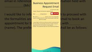 Business Appointment Request Email  Email Requesting Business Meeting [upl. by Asserak]