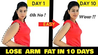 Women’s Workout  Reduce Arm Fat in 10 Days  7 Mins Easy Home Workout  No Equipment   MUST TRY [upl. by Garrik718]