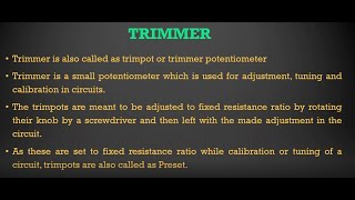 TRIMMER video RESISTOR PART 16 [upl. by Court602]