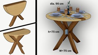 HOW TO MAKE A ROUND FOLDING DINING TABLE STEP BY STEP [upl. by Ennaeed546]