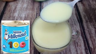 Homemade Condensed milk l Milkmaid In 5mins I thick and creamy milkmaid at home [upl. by Ttelracs]