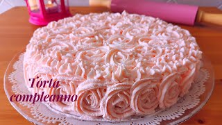 Torta di compleanno classica pan di spagna e crema [upl. by Chi931]