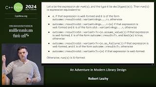 An Adventure in Modern C Library Design  Robert Leahy  CNow 2024 [upl. by Eiramait]