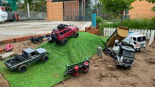 Rc cars Off Road Test with obstaclesAmazing Rc Off RoadRc Truck Toyota PickUpRc Land Cruiser [upl. by Neelram]