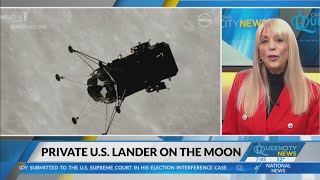 Private lander makes first US moon landing in more than 50 years [upl. by Watson]