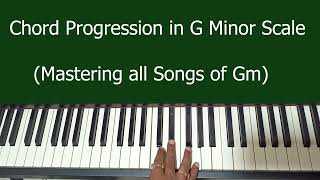 Chord Progression in G Minor Scale  Piano Finger Position  Piano Tutorial for Beginners [upl. by Enelyahs]