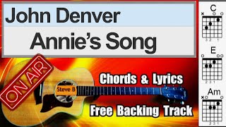 🎸 Annie’s Song  John Denver  Cover  Free Backing Track Chords and Lyrics guitarchordkaraoke [upl. by Luwana580]