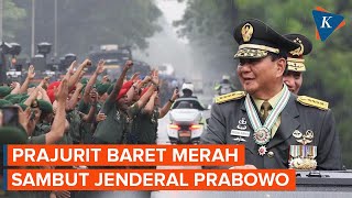 Momen Barisan Prajurit Kopassus Sambut Jenderal Prabowo [upl. by Swaine326]