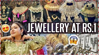 Jewellery At ₹1 Wholesale Market In Sadar Bazar  Bridal Collection amp Artificial Jewellery [upl. by Duong]