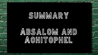 summary of absalom and achitophel [upl. by Kono]