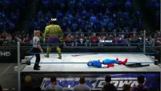 WWE 13 XBox 360  Captain America VS The Hulk [upl. by Dorin]