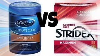 Stridex Maximum Strength Pads Vs Noxema Ultimate Strength Anti Blemish Pads [upl. by Eiclek259]