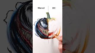 Draw Marvel vs DC art drawing shorts pumpkin halloween venom joker howtodraw [upl. by Pickar]