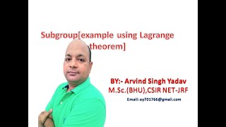 Example on subgroup using Lagrange theorem group theory [upl. by Enimisaj668]