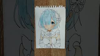 Drawing Rem from ReZero37Kanimedrawing remrezero shorts [upl. by Tut]