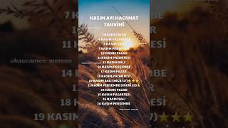 KASIM AYI HACAMAT TAKVİMİ [upl. by Nette]