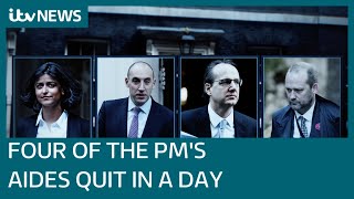 Four of Boris Johnsons top aides quit in one day  ITV News [upl. by Wahlstrom]