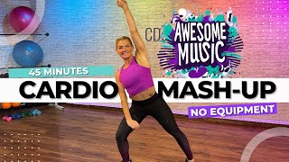 45Minute  CARDIO Workout Burn Calories with Aerobics Kickboxing and HIIT [upl. by Ivzt]