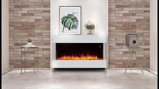 Electric Fireplace With Heater Modern Fireplace Frame Household Wall Mounted Electric Fireplace [upl. by Adnol]