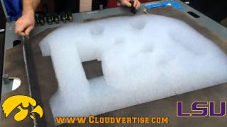 Cloudvertise® Bubloon™ Outback Bowl LSU vs Iowa 3D Foam Printer In Action [upl. by Brier]