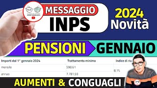 MESSAGGIO INPS 📑 PENSIONI GENNAIO 2024 ➜ RIVALUTAZIONE AUMENTI ma CONGUAGLIO IRPEF TAGLIA IL NETTO [upl. by Dnomayd623]