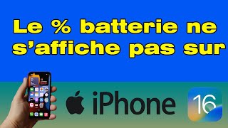 Pourquoi mon iPhone xr iPhone 11 et iPhone mini n’affiche pas le pourcentage de batterie sur iOS 16 [upl. by Aihtibat]