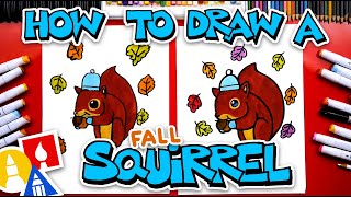 How To Draw A Cute Fall Squirrel Cartoon [upl. by Pollux]