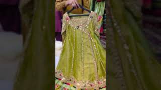 Mehndi dress lehnga anghrkha 👗✨️💃weddingfashion viralvideo youtubeshorts pakistanidressstyles [upl. by Halie865]