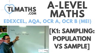 ALevel Maths K101 Sampling Population vs Sample [upl. by Anaic]