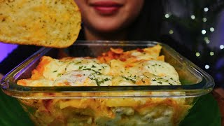 ASMR  MARINARA AND ALFREDO MEATY CHEESY SAUCE LASAGNA  Eating sounds No talking [upl. by Adnilab223]