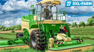 LS22 XXL Farm 2 Großes Gerät KRONE BiG M 450 im Einsatz auf der Wiese  FARMING SIMULATOR 22 [upl. by Blondell]