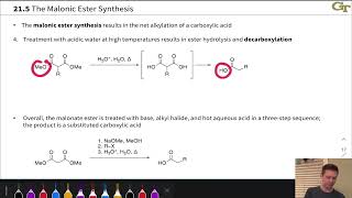 The Malonic Ester Synthesis [upl. by Ecirtram]