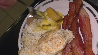 How to cook Fried Bacon and Eggs Easy [upl. by Nnayr]