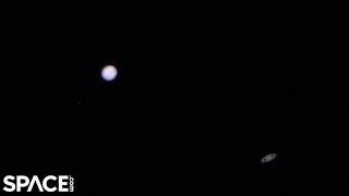 Great conjunction of Jupiter and Saturn seen by Griffith Observatory [upl. by Rediah979]