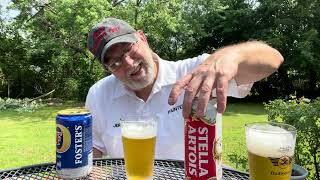 Fosters Lager 50 Abv compared to Stella Artois Lager 50 Abv  The Beer Review Guy [upl. by Dnalor]