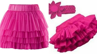 Ruffle skirt DIY how to make ruffle skirt step by step tutorial [upl. by Vallonia149]