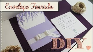 Como fazer Convite de Casamento com Envelope Forrado DIY  Faça você mesmo  Tutoriais casamento [upl. by Fawnia139]