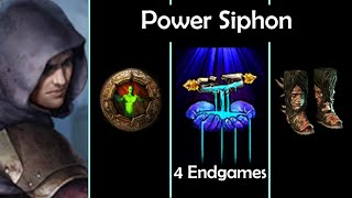 4 EndGame Power Siphon Locus Mine Setups Path of Exile 325 [upl. by Haniraz]