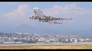 Wamos Air Boeing 747400 take off runway 22L at Nice [upl. by Ritch]